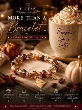 Pumpkin Spice Bracelet Fall Jewelry Beaded Gemstone Pearl Gift OOAK